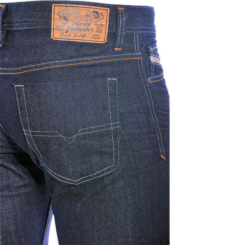 DIESEL VIKER ORUS7 Mens Jeans Regular Fit Casual Cotton Denim Pants Dark Blue