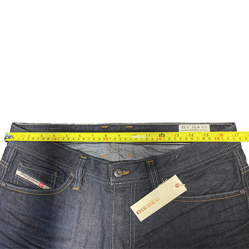 DIESEL VIKER ORUS7 Mens Jeans Regular Fit Casual Cotton Denim Pants Dark Blue