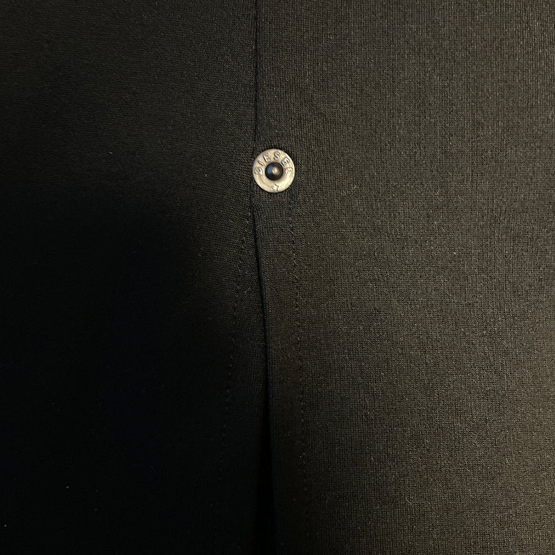 DIESEL D KELSEY Womens Dress Round Neck Sleeveless Short Top Party Velvet Black