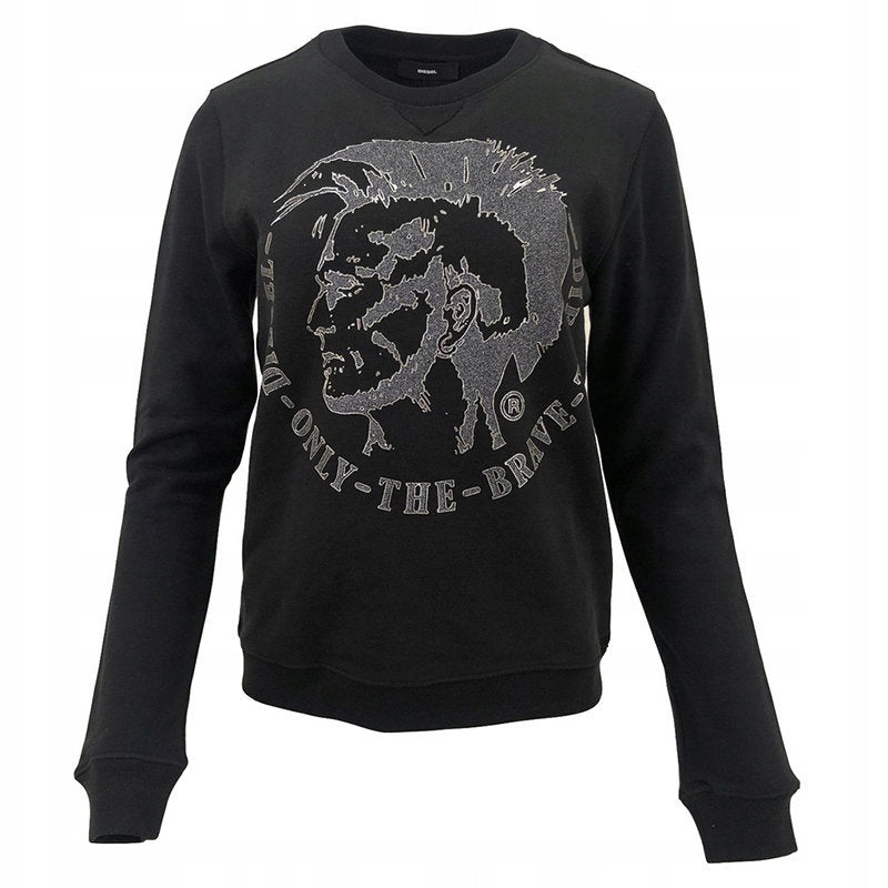 DIESEL F RADI T Felpa Womens Sweatshirts Crew Neck Black Pullover Winter Sweater