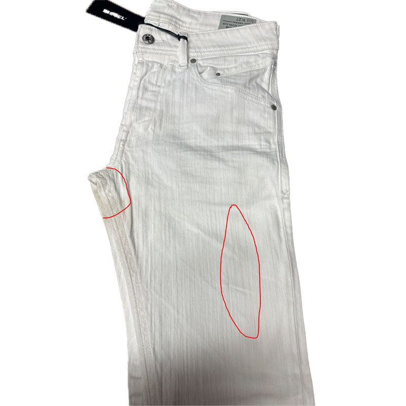 DIESEL BELTHER 0847E Mens Jeans Stretch Cotton Slim Fit Casual White Denim Pants