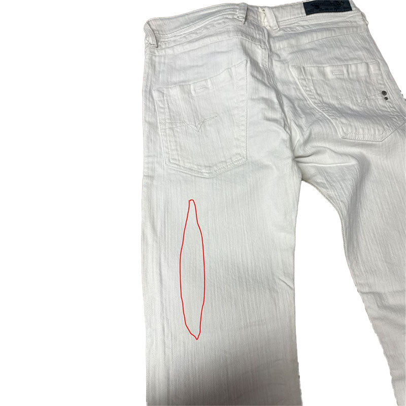 DIESEL BELTHER 0847E Mens Jeans Stretch Cotton Slim Fit Casual White Denim Pants