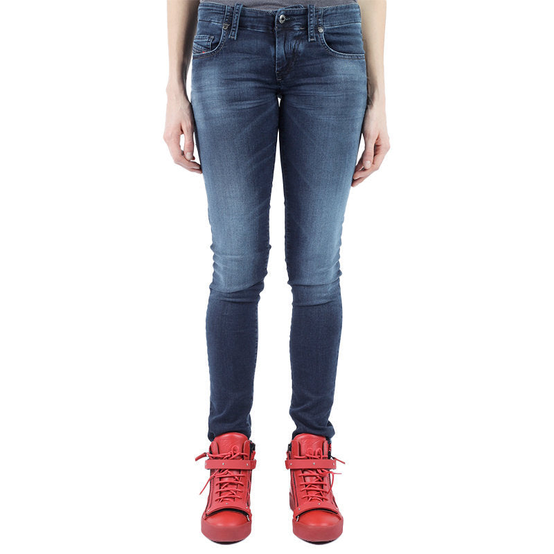 DIESEL GRUPEE NE 0848K Womens Denim Jeans Slim Fit Skinny Casual Blue Jogg Pants