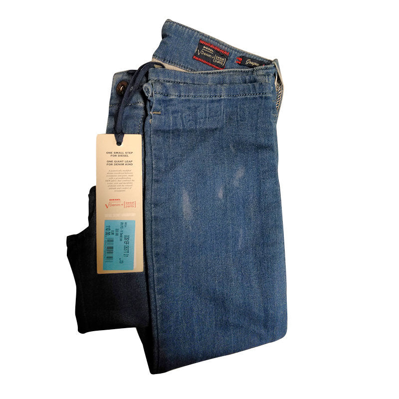 DIESEL GRUPEE NE 0837T Womens Denim Jeans Slim Fit Distressed Sweat Pants Defect