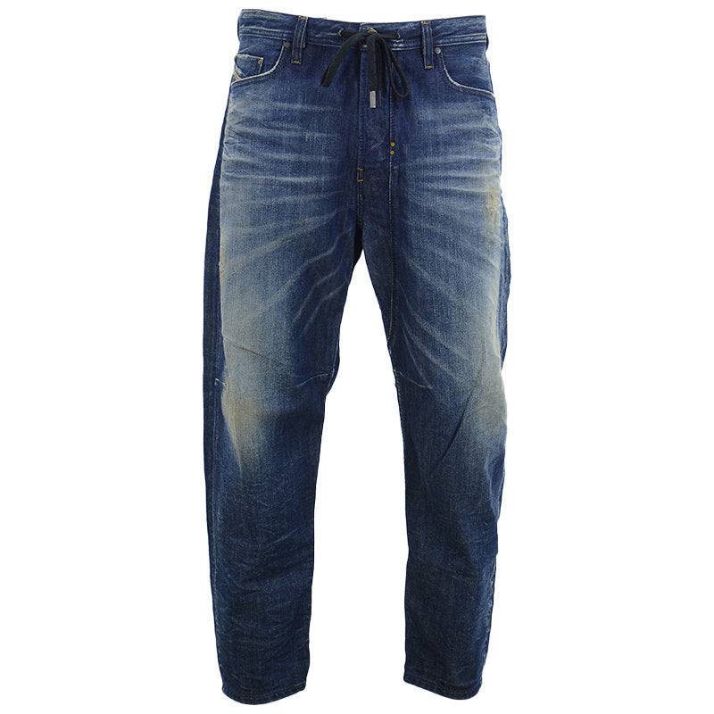 DIESEL TRUCKTER 0837A Mens Jeans Relaxed Fit Carrot Leg Casual Blue Denim Pants