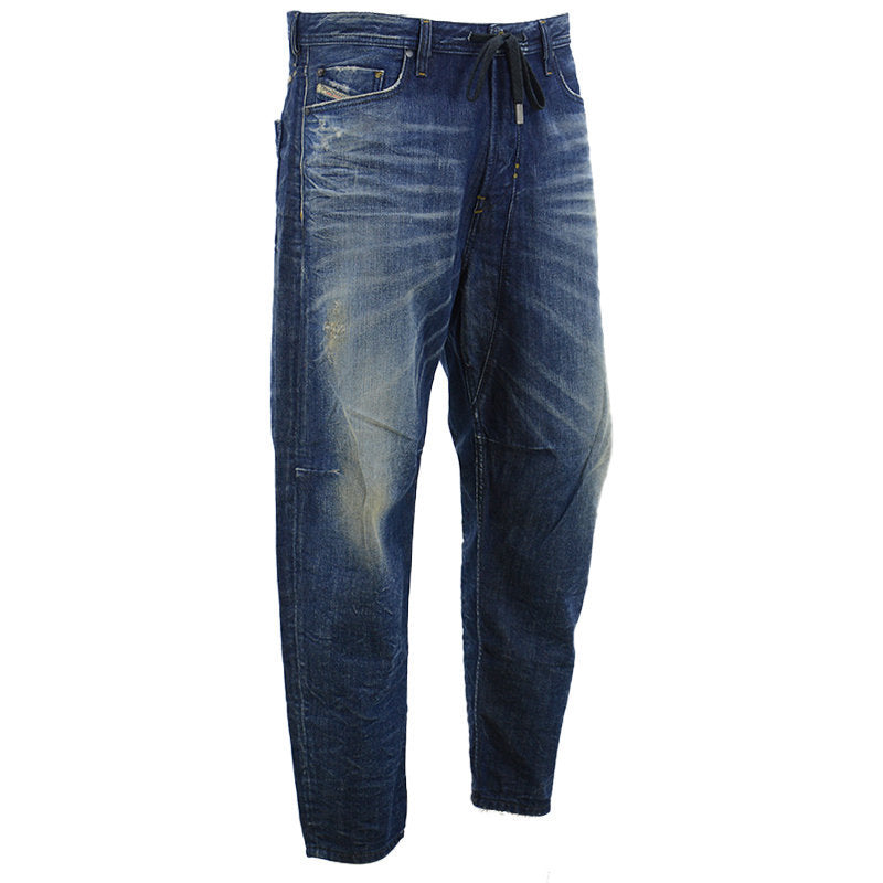 DIESEL TRUCKTER 0837A Mens Jeans Relaxed Fit Carrot Leg Casual Blue Denim Pants