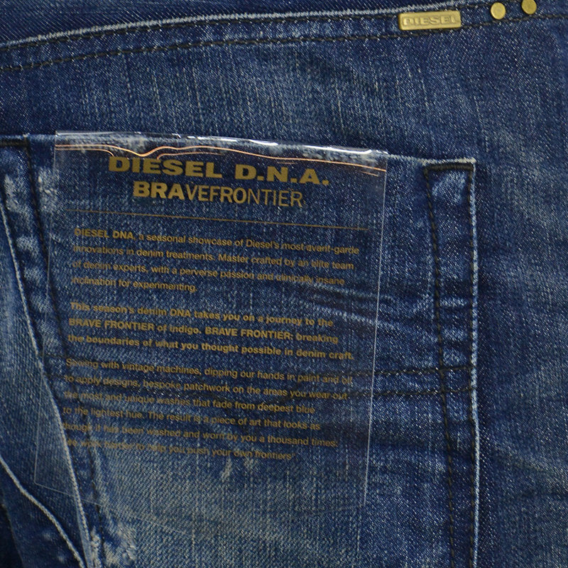 DIESEL TRUCKTER 0837A Mens Jeans Relaxed Fit Carrot Leg Casual Blue Denim Pants