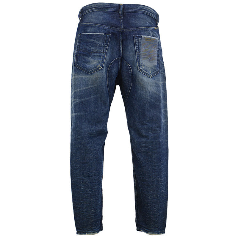 DIESEL TRUCKTER 0837A Mens Jeans Relaxed Fit Carrot Leg Casual Blue Denim Pants