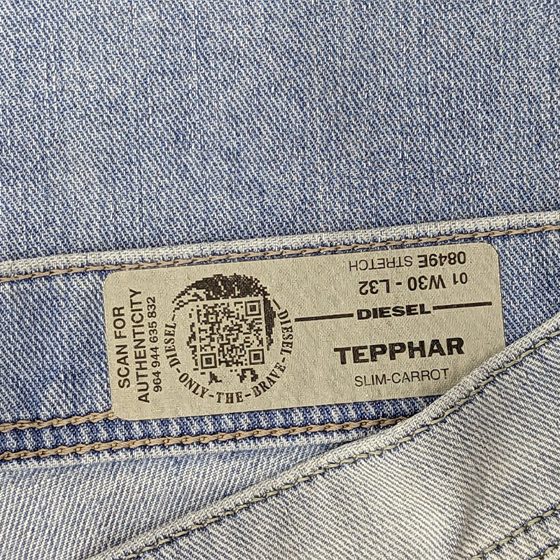 DIESEL TEPPHAR 0849E Mens Denim Jeans Slim Fit Stretch Carrot Leg Casual Trouser