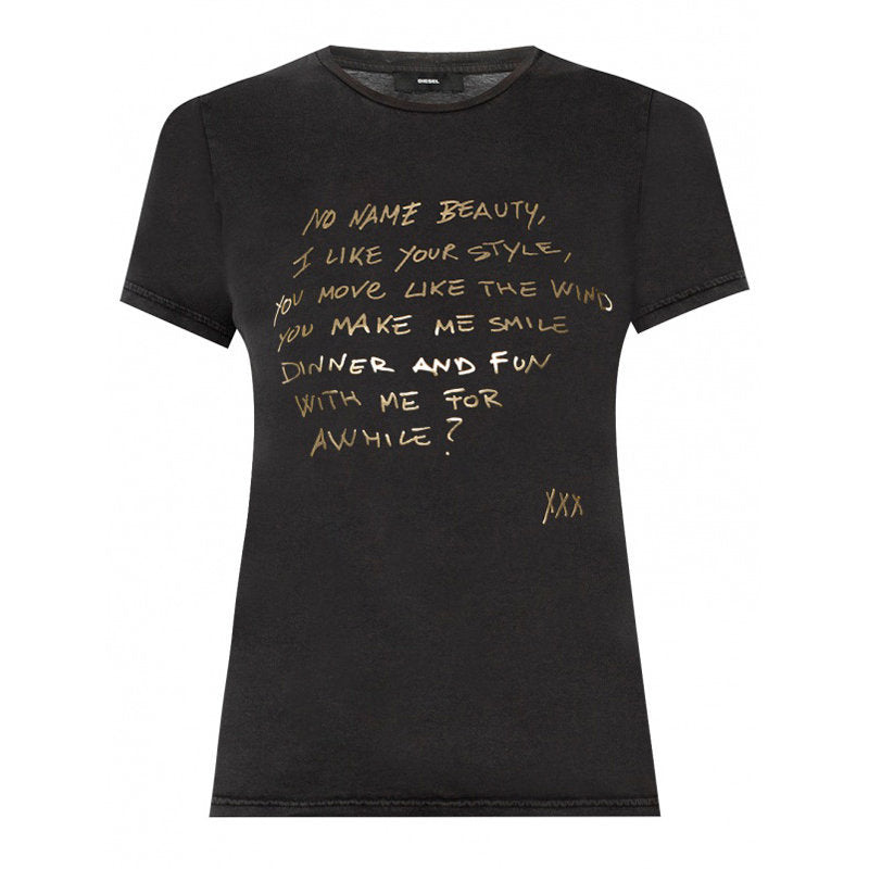 DIESEL T SILY L Womens T Shirts Short Sleeve Regular Fit Casual Ladies Top NEW