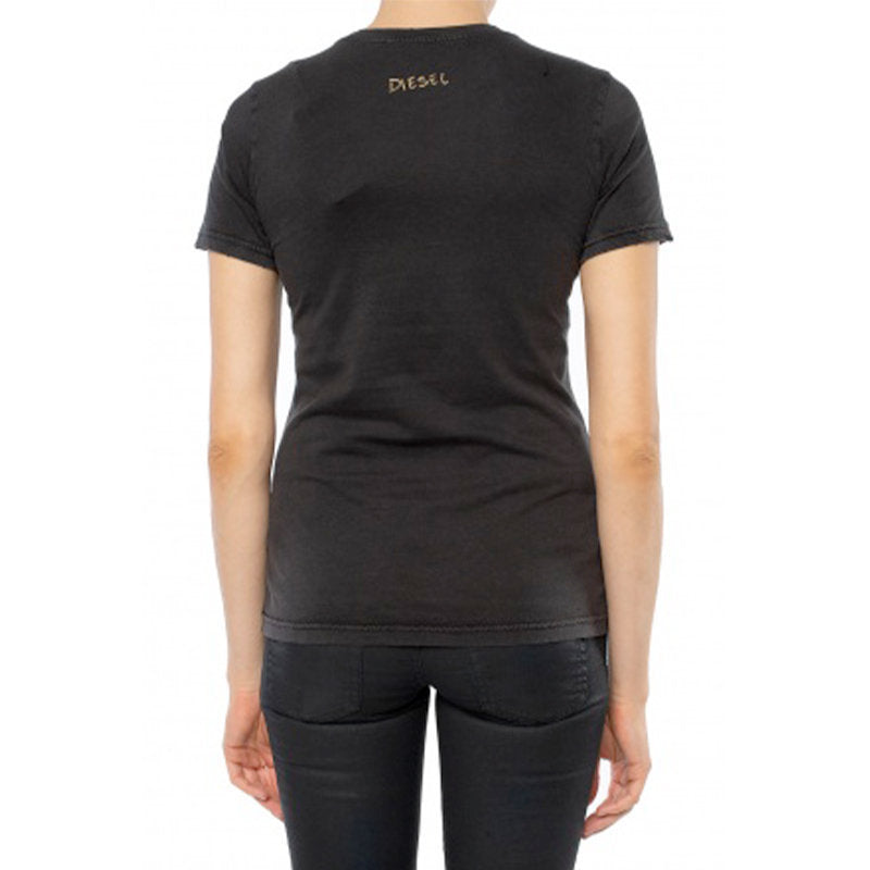 DIESEL T SILY L Womens T Shirts Short Sleeve Regular Fit Casual Ladies Top NEW