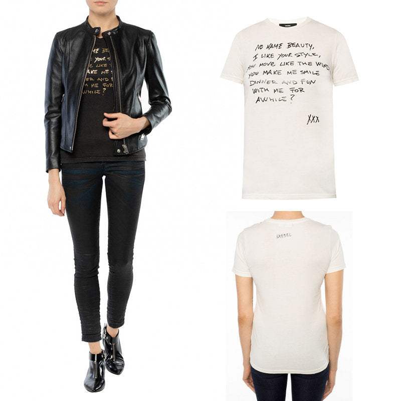 DIESEL T SILY L Womens T Shirts Short Sleeve Regular Fit Casual Ladies Top NEW