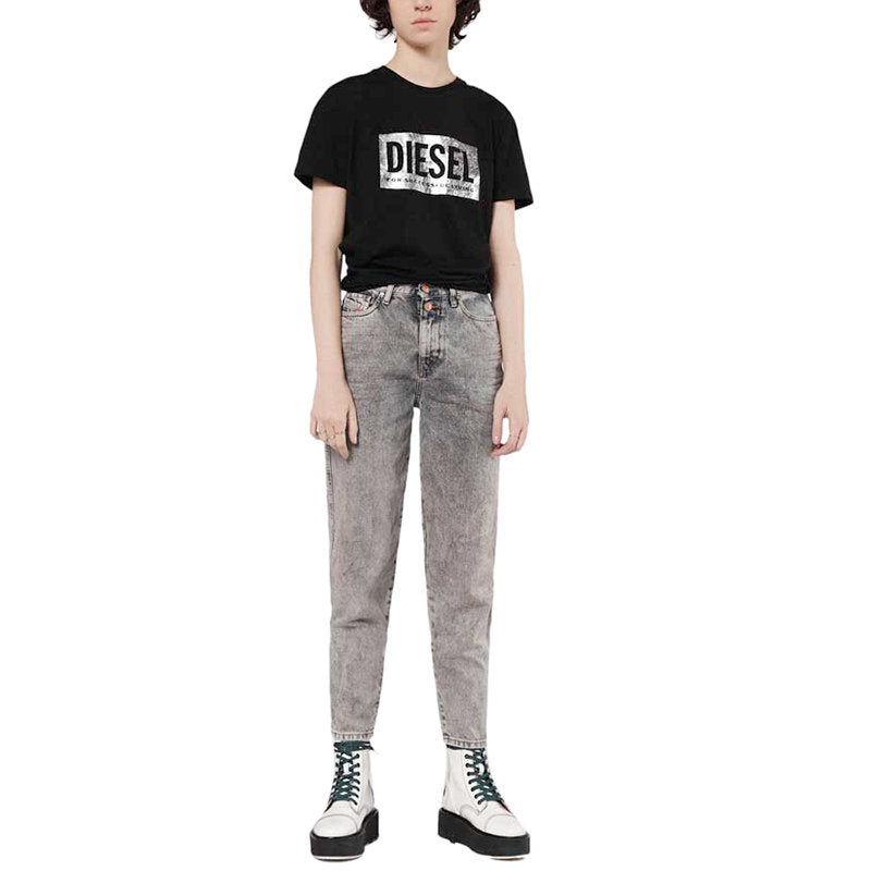 DIESEL T FOIL Womens T Shirts Crew Neck Short Sleeve Casual Black Summer Tee NEW