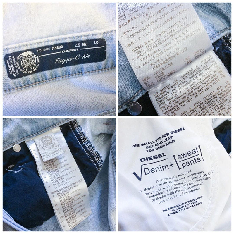 DIESEL FAYZA-NE 0682U Womens Denim Jeans Tapered Leg Stretch Cropped Jogg Pants