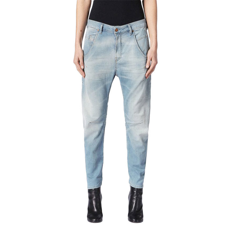 DIESEL FAYZA-NE 0688Z Womens Denim Jeans Tapered Leg Casual Jogg Pant Light Blue