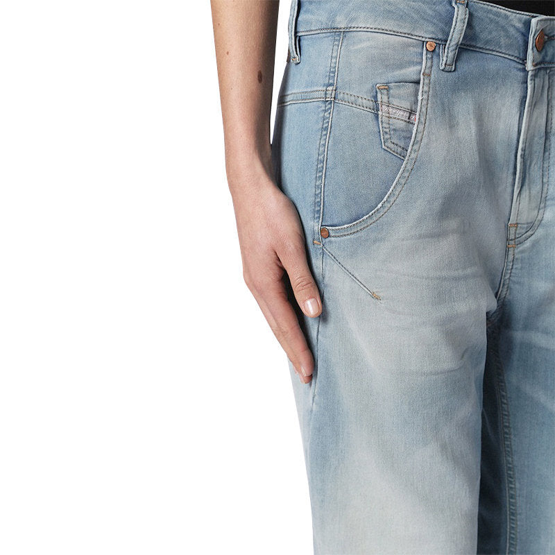 DIESEL FAYZA-NE 0688Z Womens Denim Jeans Tapered Leg Casual Jogg Pant Light Blue