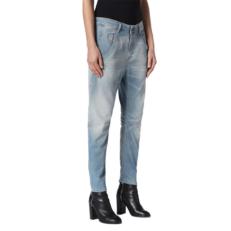 DIESEL FAYZA-NE 0688Z Womens Denim Jeans Tapered Leg Casual Jogg Pant Light Blue