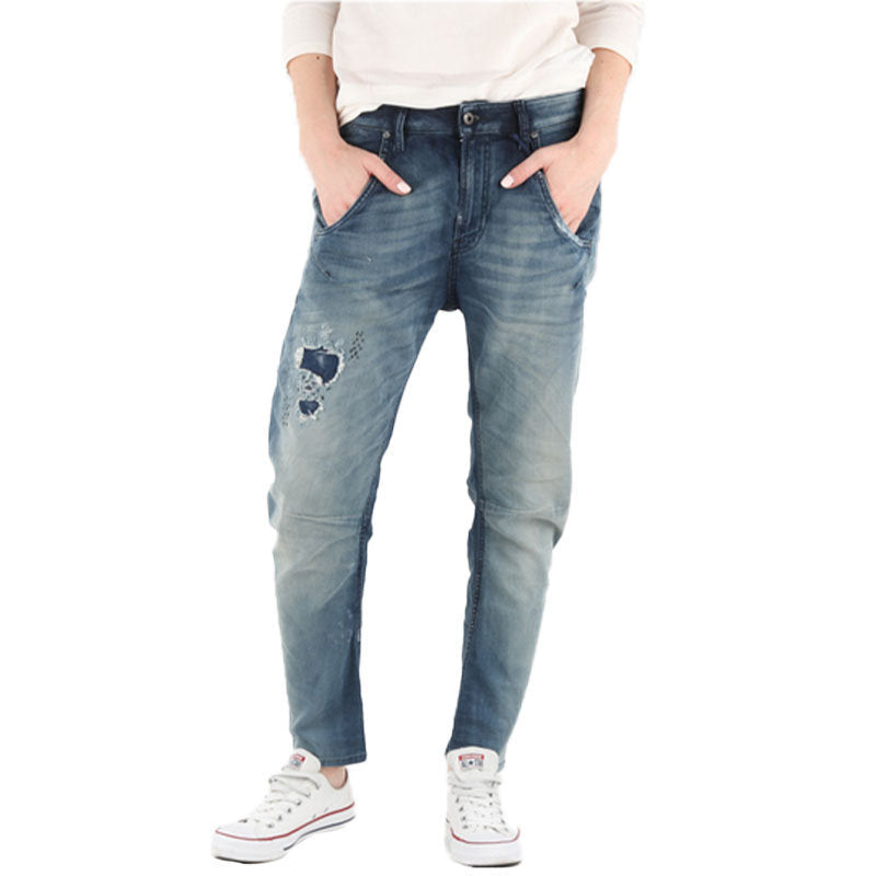 DIESEL FAYZA-NE 0672F Womens Denim Jogg Jeans Blue Tapered Leg Stretch Pants NEW