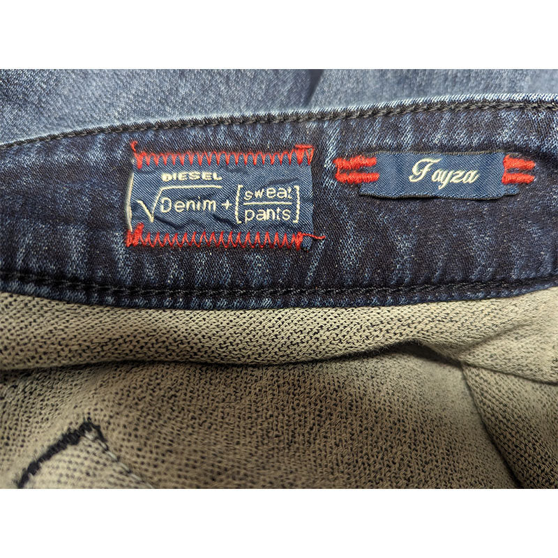 DIESEL FAYZA-NE 0667A Womens Denim Jogg Jeans Tapered Leg Blue Fade Stretch Pant