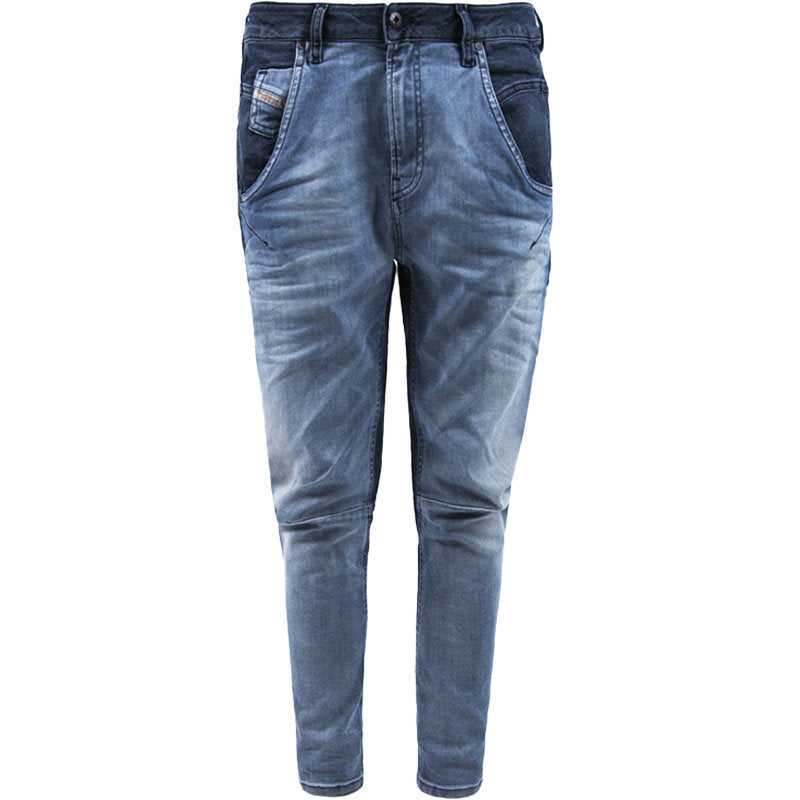 DIESEL FAYZA-NE 0667A Womens Denim Jogg Jeans Tapered Leg Blue Fade Stretch Pant
