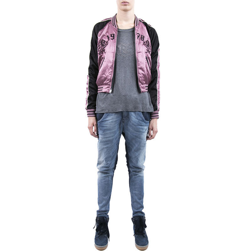 DIESEL FAYZA-NE 0667A Womens Denim Jogg Jeans Tapered Leg Blue Fade Stretch Pant