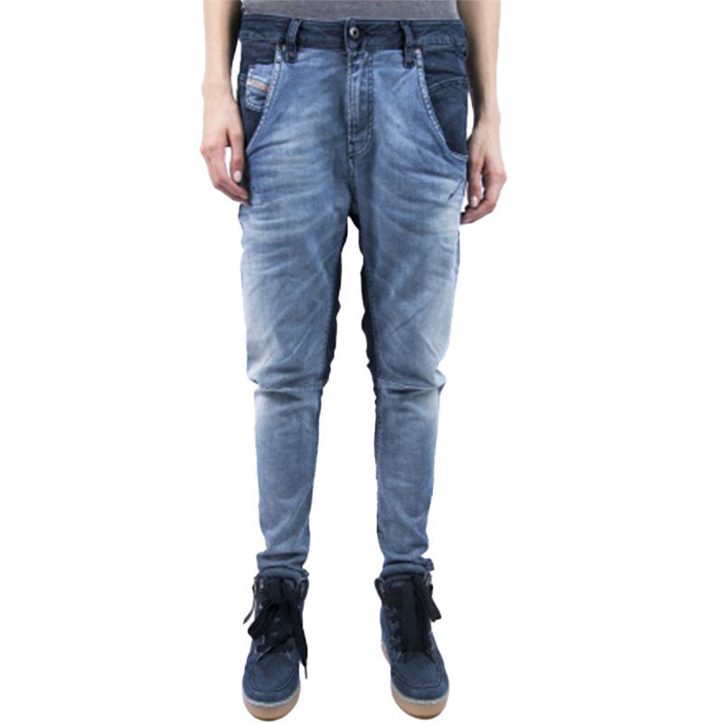 DIESEL FAYZA-NE 0667A Womens Denim Jogg Jeans Tapered Leg Blue Fade Stretch Pant