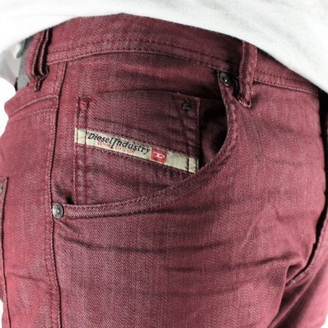 DIESEL KRAYVER 0819D Mens Jeans Denim Stretch Regular Slim Fit Purple Trousers