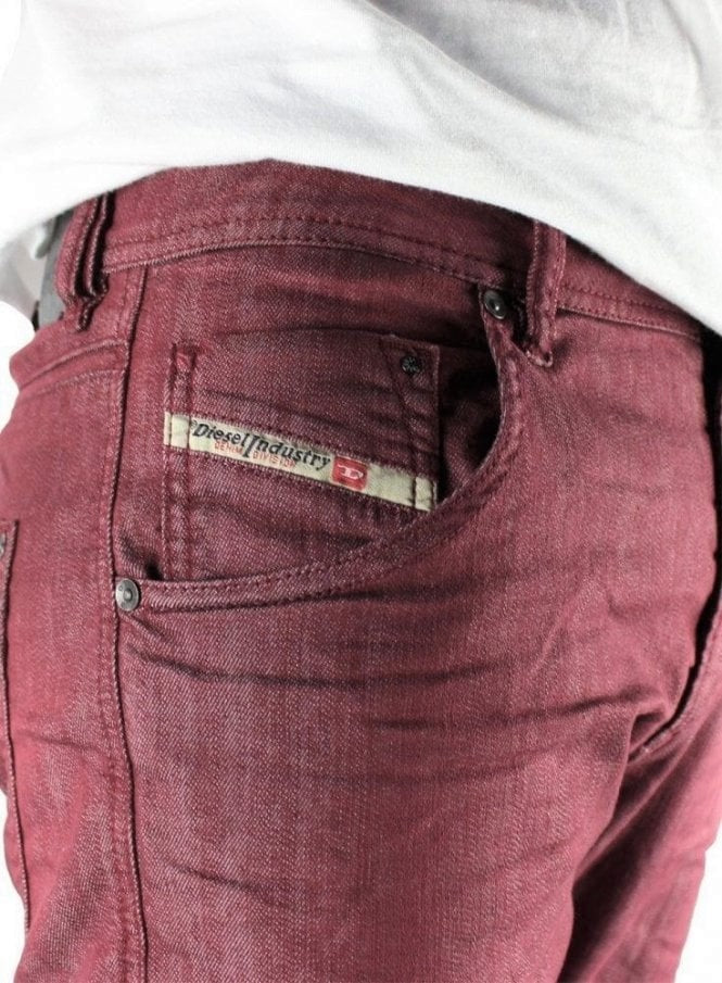 DIESEL KRAYVER 0819D Mens Jeans Denim Stretch Regular Slim Fit Purple Trousers