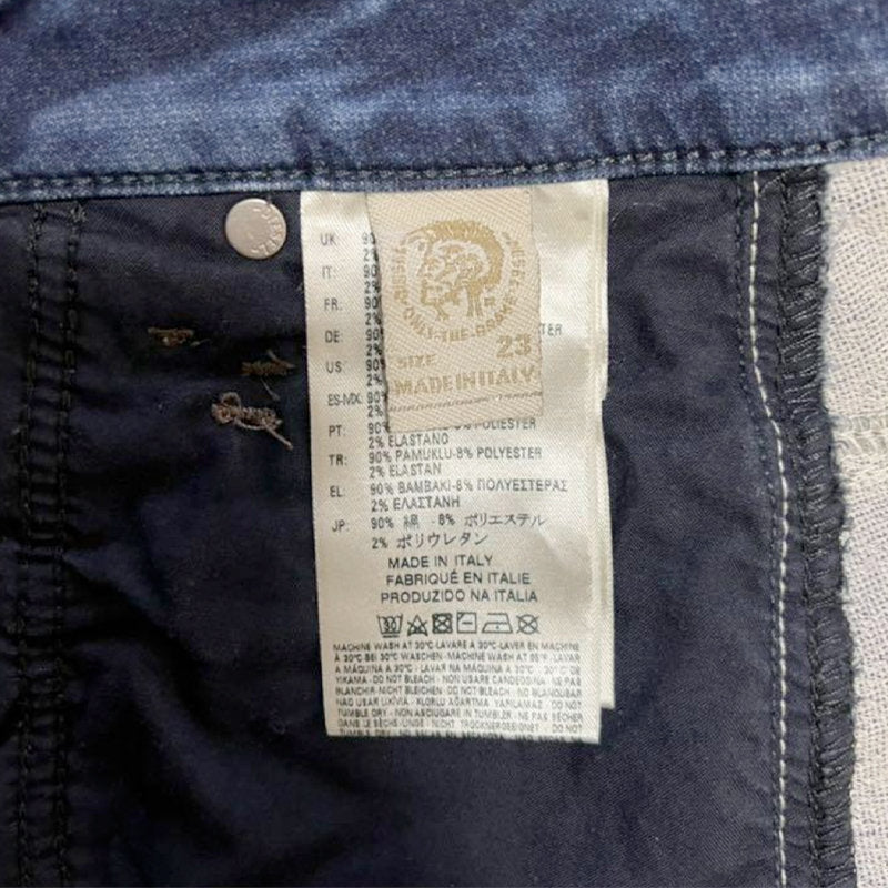 DIESEL FAYZA-NE 0685I Womens Denim Jeans Distressed Tapered Leg Blue Jogg Pants