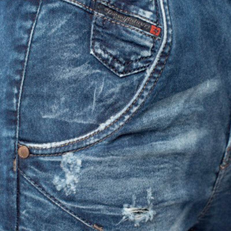 DIESEL FAYZA-NE 0685I Womens Denim Jeans Distressed Tapered Leg Blue Jogg Pants