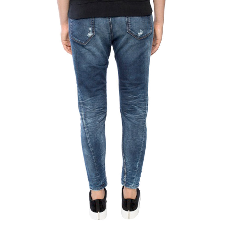 DIESEL FAYZA-NE 0685I Womens Denim Jeans Distressed Tapered Leg Blue Jogg Pants