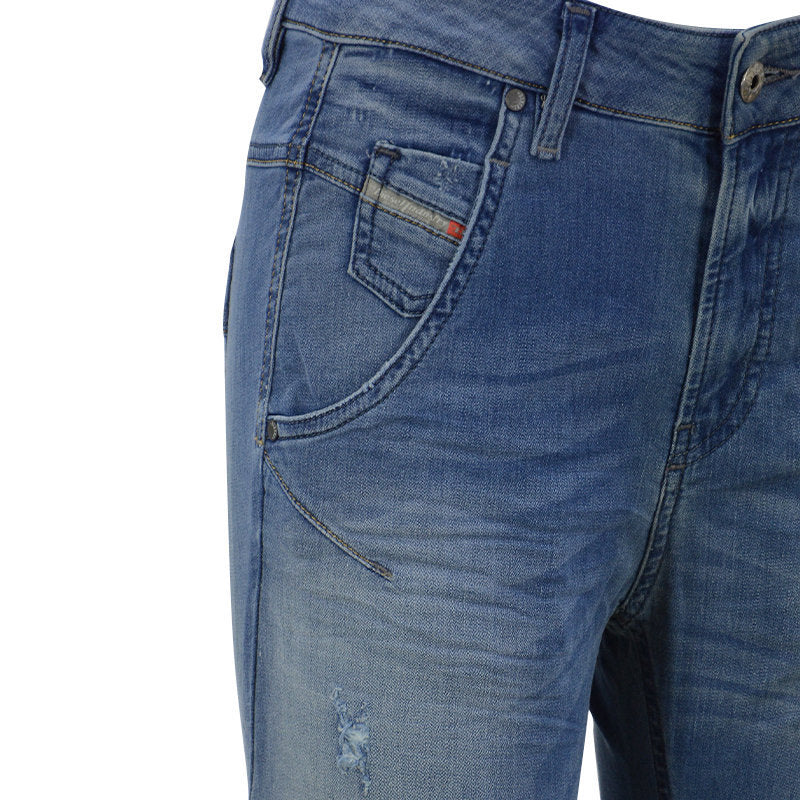 DIESEL FAYZA-NE 0670W Womens Jeans Regular Fit Stretch Denim Jogg Pants Blue NEW