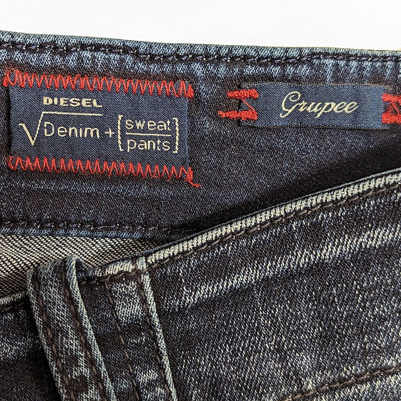 DIESEL GRUPEE NE 0675Z Womens Denim Jeans Stretchy Slim Fit Blue Sweat Jogg Pant