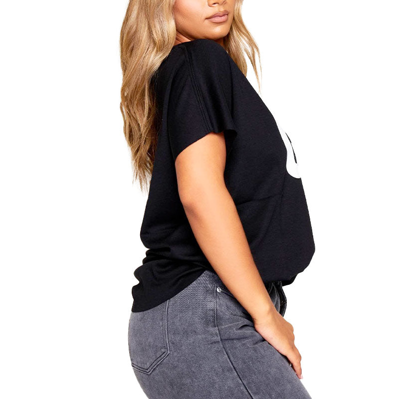 DIESEL T HANNA BB Womens Crew Neck T Shirt Short Sleeve Casual Summer Black Tops