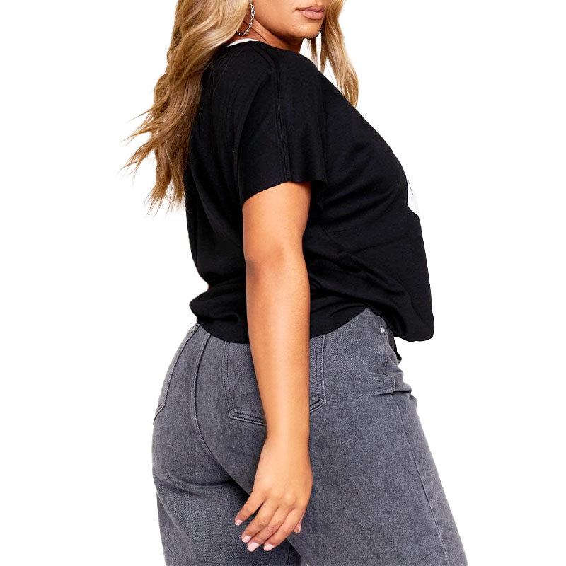 DIESEL T HANNA BB Womens Crew Neck T Shirt Short Sleeve Casual Summer Black Tops