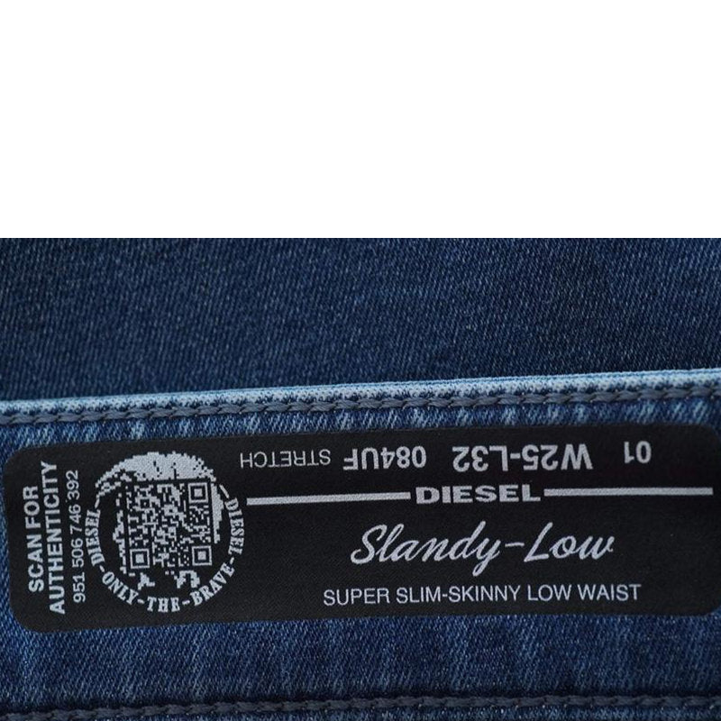 DIESEL Slandy LOW 084UF Womens Jeans Denim Slim Fit Skinny Distressed Jogg Pants