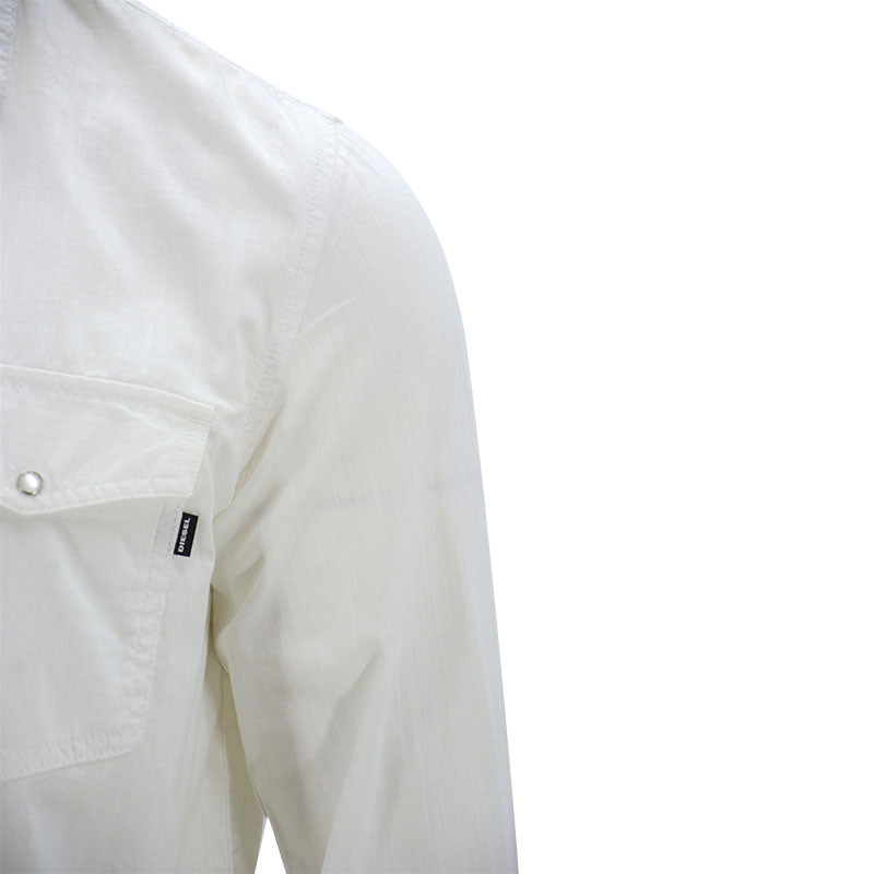 DIESEL D ROOKE Mens Shirts Long Sleeve Regular Fit Camicia Cotton White Shirts