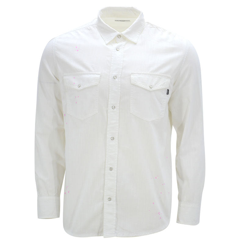 DIESEL D ROOKE Mens Shirts Long Sleeve Regular Fit Camicia Cotton White Shirts