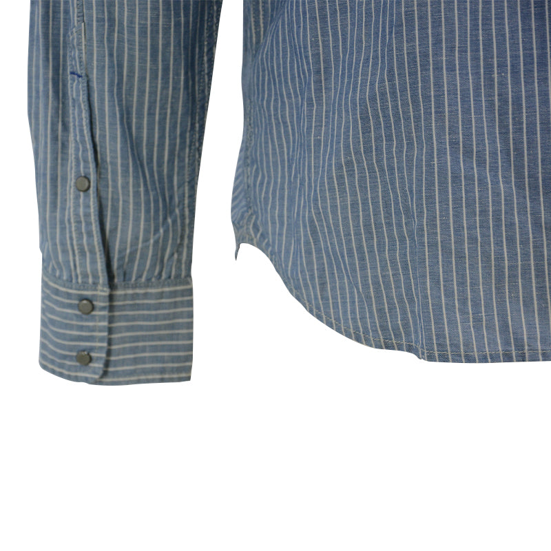 DIESEL D BROOME Mens Long Sleeve Shirts Button Collar Tops Casual Striped Shirts