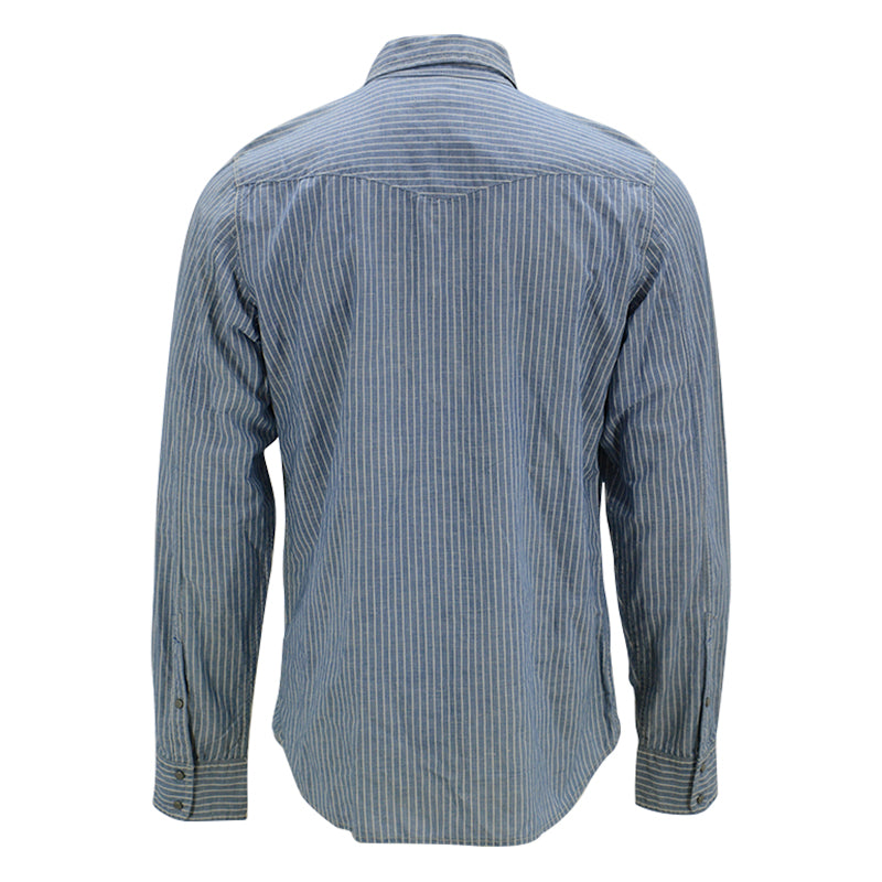 DIESEL D BROOME Mens Long Sleeve Shirts Button Collar Tops Casual Striped Shirts