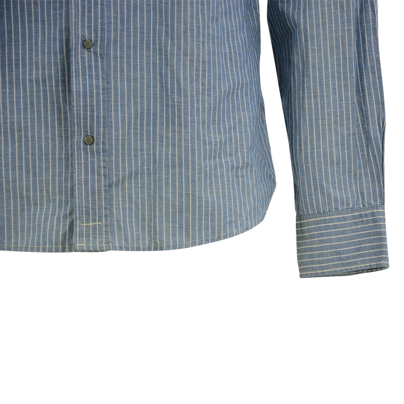 DIESEL D BROOME Mens Long Sleeve Shirts Button Collar Tops Casual Striped Shirts