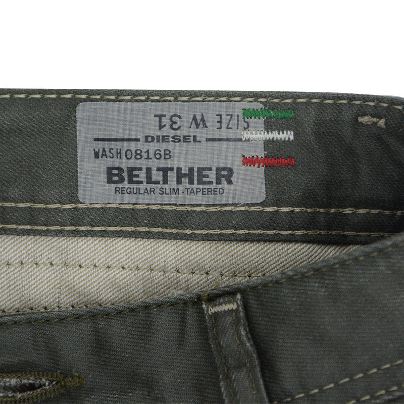 DIESEL BELTHER 0816B Mens Denim Jeans Tapered Leg Casual Cotton Trousers Pants