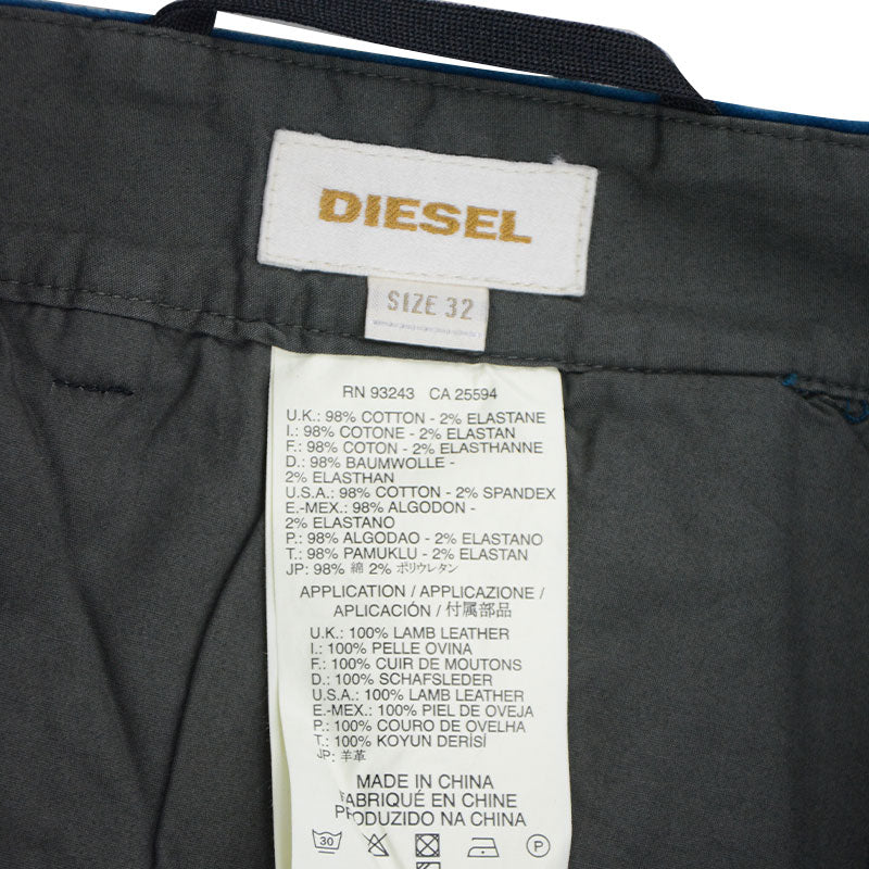 DIESEL 0CABT Mens Chino Trousers Casual Slim Fit Stretch Velvet Bottom Work Pant