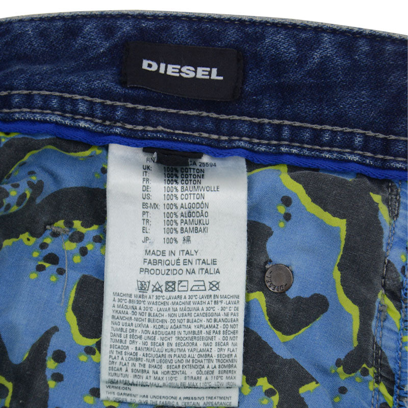 DIESEL D OLIVER 084EF Mens Denim Shorts Wide Leg Cotton Summer Casual Half Pants