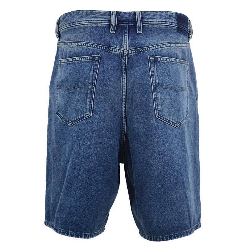 DIESEL D OLIVER 084EF Mens Denim Shorts Wide Leg Cotton Summer Casual Half Pants