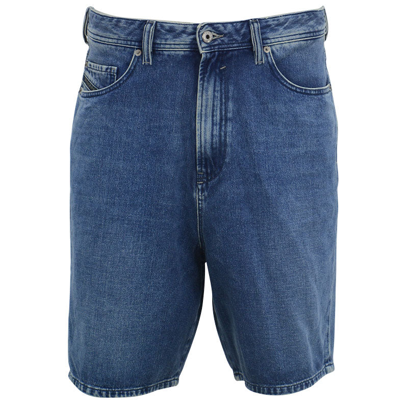DIESEL D OLIVER 084EF Mens Denim Shorts Wide Leg Cotton Summer Casual Half Pants