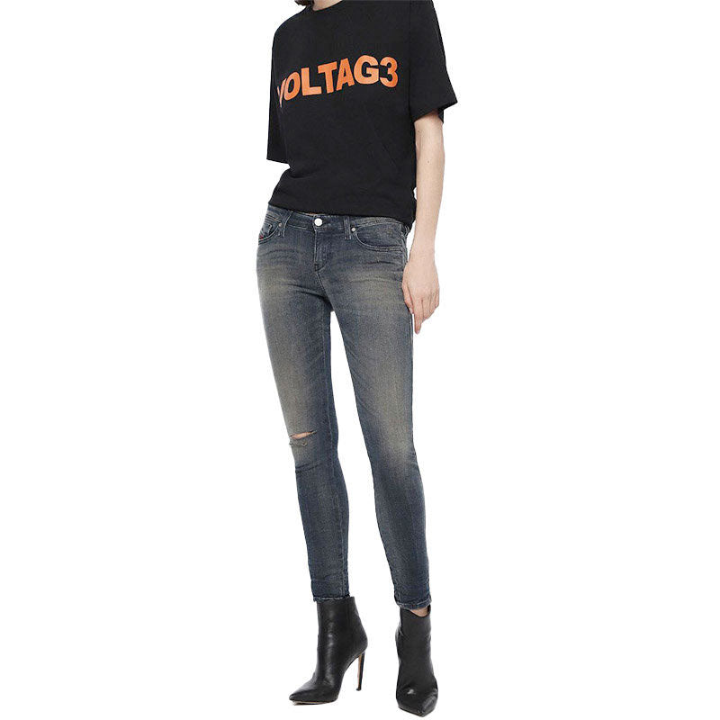 DIESEL SKINZEE LOW ZIP 084XF Womens Jeans Super Slim Fit Low Waist Skinny Pants