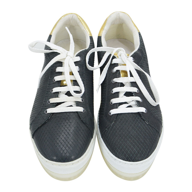 DIESEL Lenglas S Andyes P0815 Womens Leather Trainers Lace Up Black Sneakers NEW