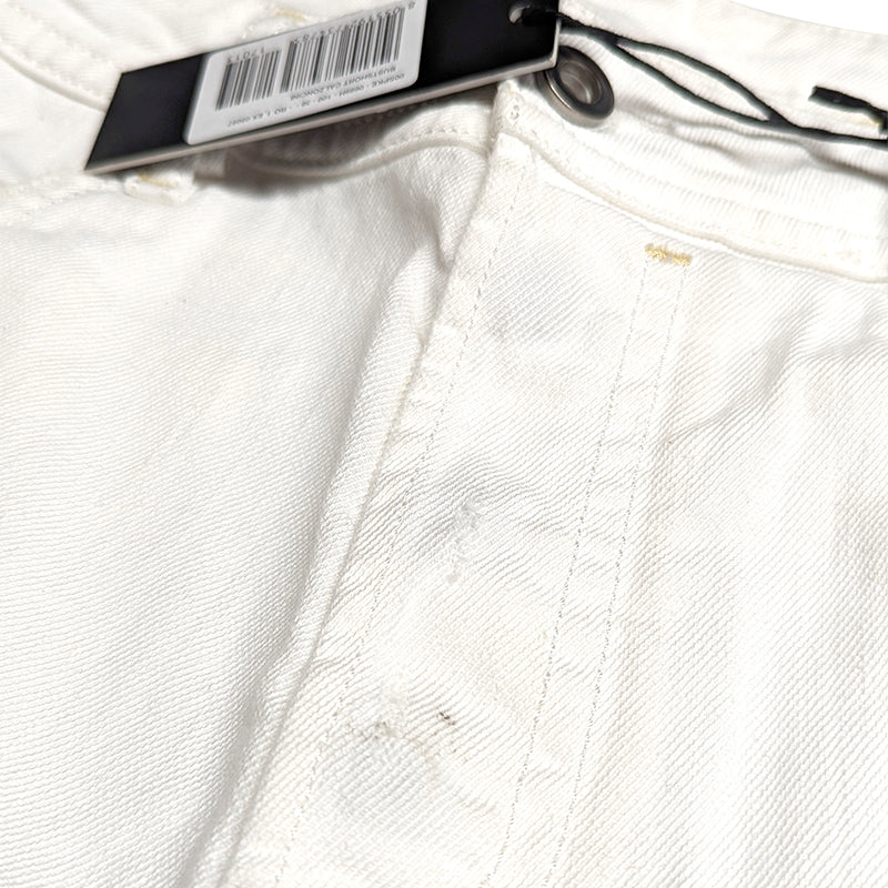 DIESEL BUSTSHORT 0689H Mens Shorts Denim Jeans Distressed Summer Beachwear White