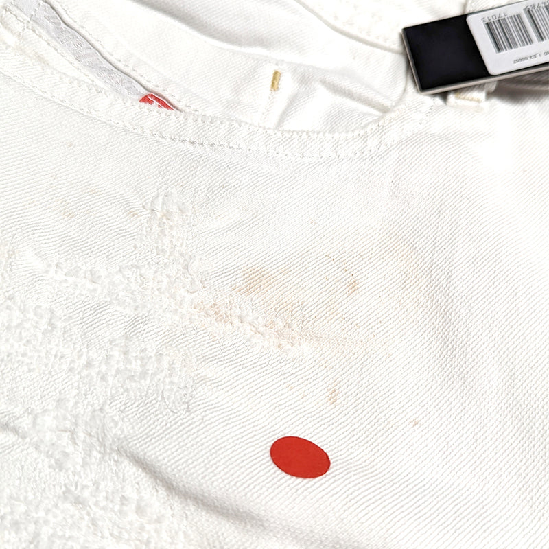 DIESEL BUSTSHORT 0689H Mens Shorts Denim Jeans Distressed Summer Beachwear White